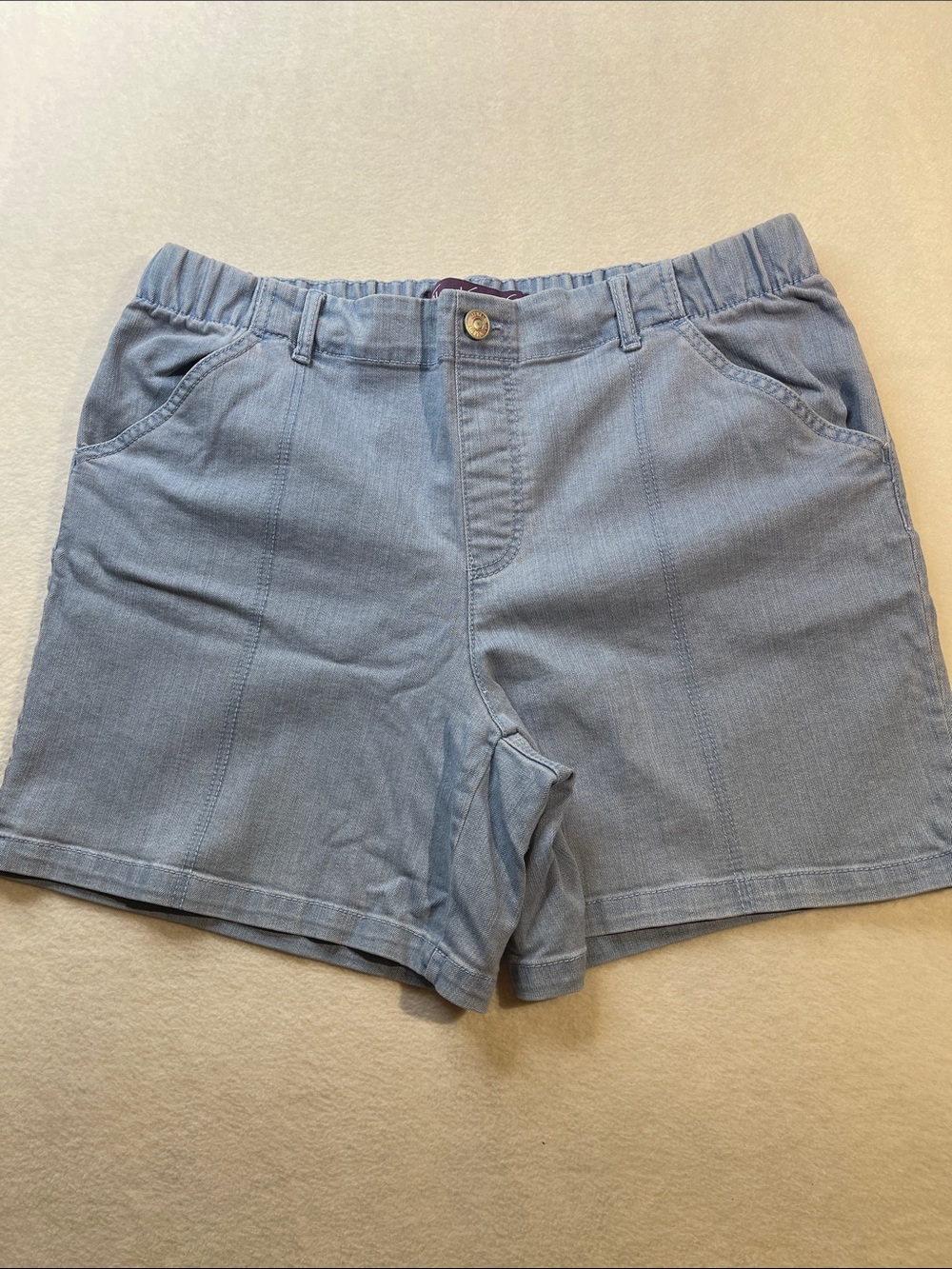 Gloria Vanderbilt Light Blue High-Waist Casual Shorts SIZE 14 PULL ON